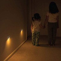 Beams Mb710A 15 Lumen Amber Led Sleep Friendly Wireless Battery Powered Motion Sensing Nightlight, 3-Pack, White