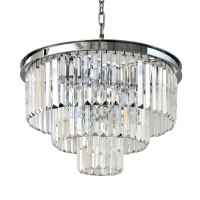 Meelighting Crystal Chrome Chandelier Modern Chandeliers Lighting 8 Lights Pendant Ceiling Light Fixture 3Tier For Dining Room