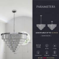 Meelighting Luxury Crystal Chrome Chandelier Lighting Modern Contemporary Chandeliers Pendant Ceiling Lamp Light Fixture 7Tier