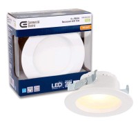 Commercial Electric 4 In. White Integrated Led Recessed Trim, 2700K