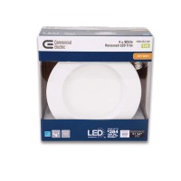 Commercial Electric 4 In. White Integrated Led Recessed Trim, 2700K