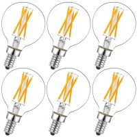 Litehistory Dimmable G16.5 Led Bulb E12 G16 1/2 Led Candelabra Bulb 40W Led Edison Bulb 2700K 400Lm Ac120V 4W G50 Led Globe Bulb For Chandelier,Vanity And Ceiling Fan Light Bulbs 6Pack