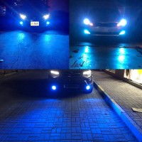 Alla Lighting H8 H16 H11 Led Fog Lights Bulbs, 8000K Ice Blue 2800 Lumens Xtreme Super Bright Cob-72 Smd 12V Drl Replacement