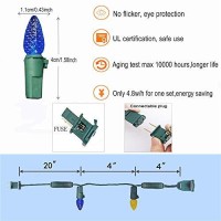 Vanrayal Upgrade C3 Christmas Tree Lights End-To-End Plug,50 Led 18Ft Outdoor String Light Colored For Patio Garden,Green Wire,Ul Listed,42 Sets Connectable,Two-Year-Warranty