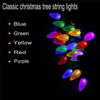 Vanrayal Upgrade C3 Christmas Tree Lights End-To-End Plug,50 Led 18Ft Outdoor String Light Colored For Patio Garden,Green Wire,Ul Listed,42 Sets Connectable,Two-Year-Warranty