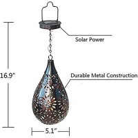 Ruilaiya Hanging Solar Lights Outdoor Garden Boho Led Flower Waterproof Decorative Metal Light For Porch Garden Outdoor (1 Pack)