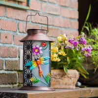 Ruilaiya Boaer Garden Solar Lantern Lights Outdoor Hanging Dragonfly Retro Metal Led For Outdoor Table Patio