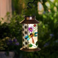 Ruilaiya Boaer Garden Solar Lantern Lights Outdoor Hanging Dragonfly Retro Metal Led For Outdoor Table Patio