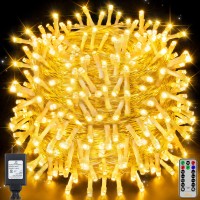 Ollny Christmas Lights Outdoor 800Led 262Ft, Warm White Plug In String Light With Remote, 8 Modes Ip44 Waterproof Timer Dimmable Fairy Lights For Indoor Outside Bedroom House