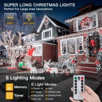 Ollny Christmas Lights Outdoor 800Led 262Ft, Cool White Plug In String Light With Remote, 8 Modes Ip44 Waterproof Timer Dimmable Fairy Lights For Indoor Outside Bedroom House