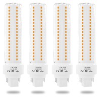 Lustaled Gx24 4-Pin Base Led Bulb, 12W G24Q Pl-C Horizontal Recessed Light 26W Cfl Lamp Equivalent For Kitchen Light Pendant Lamp Dining Room, Warm White 3000K, 4-Pack (Remove/Bypass The Ballast)