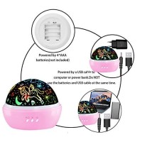 Unicorn Gifts For 3-9 Year Old Girls,Night Lights For Kids Room Decor,16 Colors Projector Lamp With Rotation,Kawaii Stuff(Pink-Unicorn&Stars)