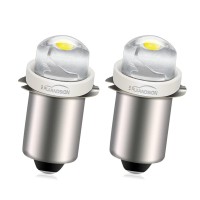 Ruiandsion 2Pcs P13.5S Led Bulb 3-18V Cob 0.5W 3V 4.5V 6V 9V 18V Upgrade For Flashlight Torch Work Lights,White