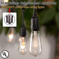 10 Pack Edison Replacement Bulbs 7W E17 Screw Base 3.9-Inch Vintage Clear Glass Light Bulbs For E17 Socket Indoor Outdoor Patio Garden Cafe Gazebos String Lights, Warm White