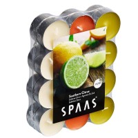 Spaas 24 Scented Tealights Assorted Colours, 4.5 Hours, Southern Citrus