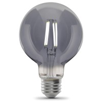 Feit Electric Vintage Exposed Filament Smoke Glass Led G25 With A Medium E26 Base Light Bulb - 60W Equivalent - 10 Year Life - 150 Lumen - 5000K Daylight - Dimmable | Original Vintage