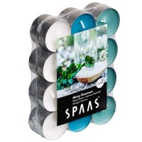 Spaas Minty Hammam 24 Scented Tealights Assorted Colours, 4.5 Hours, Emerald Green