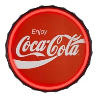 Enjoy Coca-Cola Bottlecap Shaped Sign Led Light Rope That Simulates Neon - Reproduction Vintage Advertising Sign - 12 Inch Diameter