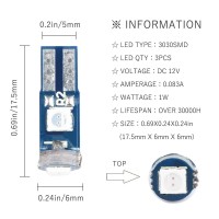 We stand behind our products all the time If you have any questions about our products pls dont hesitate to contact us to get support AINFORMATIONS ame T5 green wedge LED bulbs color green VoltageDc 12V Wattage 1WPair05WBulb Ampere00833ABulb ED chips Type