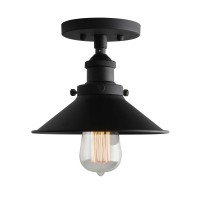 Phansthy Industrial Semi Flush Mount Ceiling Light, 1-Light Pendant Light With 8.1