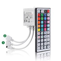 Supernight Rgb Light Strip Remote Controller, 2-In-1 4 Pin Dimming Dimmer Brightness Flash Mode Control Options For Led Tape Light,12V Dc Leds Rope Lighting (2 Ports)