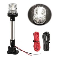 Young Marine 9 Inch 3 Nautical Mile White Led Fold Down Boat Stern Light Boat Anchor Light For Pontoon And Fishing Boat Navigation Anchor Lights All Round 360