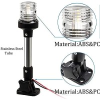 Young Marine 9 Inch 3 Nautical Mile White Led Fold Down Boat Stern Light Boat Anchor Light For Pontoon And Fishing Boat Navigation Anchor Lights All Round 360