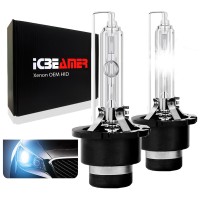 ICBEAMER 10000K D2S D2C D2R Xenon Factory HID Replacement for 66040 66240 85122 OEM Headlight Low beam Light bulbs Lamp Color Blue