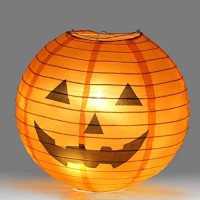 Kesoto Halloween Jack-O-Lantern Paper Lanterns Halloween Pumpkin Hanging Paper Lantern For Home Outdoor Decoration, Multi-Sized, Pack Of 10