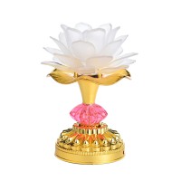 Omeet Colorful Led Lotus Buddhist Lamp Gradient Buddha Light For Worship Prayer And Display Low Power Consumption Eco Frie