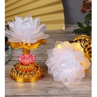 Omeet Colorful Led Lotus Buddhist Lamp Gradient Buddha Light For Worship Prayer And Display Low Power Consumption Eco Frie