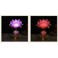 Omeet Colorful Led Lotus Buddhist Lamp Gradient Buddha Light For Worship Prayer And Display Low Power Consumption Eco Frie