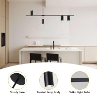 Bokt Matte Black 4 Light Led Track Lighting Adjustable 4 Way Ceiling Mount Linear Spotlights Mid Century Industrial Kitchen Focus Track Lighting Modern Geometric Chandelier Pendant Lamp