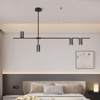 Bokt Matte Black 4 Light Led Track Lighting Adjustable 4 Way Ceiling Mount Linear Spotlights Mid Century Industrial Kitchen Focus Track Lighting Modern Geometric Chandelier Pendant Lamp