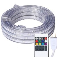 16.4 Feet Flat Flexible Led Rope Lights, Color Changing Rgb Strip Light With Remote Control, 8 Colors Multiple Modes, Plug In Novelty Lighting, Connectable And Waterproof For Home Kitchen Outdoor Use