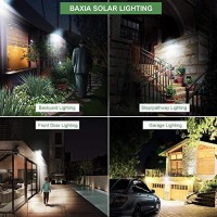 Baxia Technology Solar Lights Outdoor Waterproof 100 Led Wireless Security Motion Sensor Outdoor Lights Solar Outdoor Lights For Front Door,Backyard,Steps,Garage,Garden (2000Lm, 4Pack)