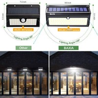 Baxia Technology Solar Lights Outdoor Waterproof 100 Led Wireless Security Motion Sensor Outdoor Lights Solar Outdoor Lights For Front Door,Backyard,Steps,Garage,Garden (2000Lm, 4Pack)