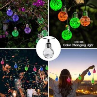 Sunwind Solar Globe String Lights Outdoor 19Ft 10Led Solar Cracked Glass Ball Color Changing Waterproof For Fairy Garden, Patio, Wedding, Party, Christmas And Holiday Decorations