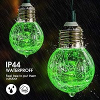 Sunwind Solar Globe String Lights Outdoor 19Ft 10Led Solar Cracked Glass Ball Color Changing Waterproof For Fairy Garden, Patio, Wedding, Party, Christmas And Holiday Decorations