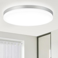 Dllt 24W Modern Dimmable Led Flush Mount Ceiling Light Fixture With Remote-13 Inch Round Close To Ceiling Lights For Bedroom/Kitchen/Dining Room Lighting, Timing, 3000K-6000K 3 Light Color Changeable