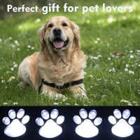 Obrecis Paw Print Lights For Christmas,Set Of 4 Led Pet Memorial Kit, Waterproof Dog Cat Paw Print Keepsake For Outdoor Garden Backyard Patio Decor - Gift For Pets Lovers - White Lights