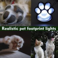 Obrecis Paw Print Lights For Christmas,Set Of 4 Led Pet Memorial Kit, Waterproof Dog Cat Paw Print Keepsake For Outdoor Garden Backyard Patio Decor - Gift For Pets Lovers - White Lights