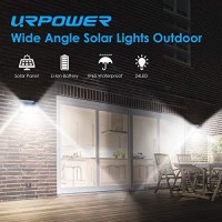 Urpower Solar Lights Outdoor, Upgraded 3 Modes Wide Angle Solar Lights Wireless Solar Motion Sensor Light Outdoor Waterproof Solar Security Light For Garden, Patio, Garage, Yard (4 Pack-Cool White)