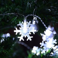 Chasgo Led Snowflake Light Battery Operated, 50 Led Christmas Light Cool White Snowflake Light For Christmas Party, Christmas Tree, Bedroom, Patio Decor