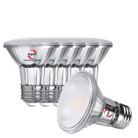 Explux Commercial-Grade Led Par20 Flood Light Bulbs, 60W Equivalent 600 Lumens, Dimmable, Full-Glass Waterproof & Anti-Ageing, Soft White 2700K, 6-Pack