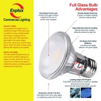 Explux Commercial-Grade Led Par20 Flood Light Bulbs, 60W Equivalent 700 Lumens, Dimmable, Full-Glass Weatherproof, Dimmable, Cool White 4100K, 6-Pack