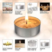 Hyoola Tea Lights Candles 50 Bulk Candles Pack Tea Candles Unscented European Made Tealight Candles