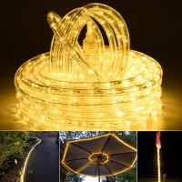 Junwen Rope Lights Outdoor Warm White Led Lights Rope 432Leds 40Ft12M 110V Waterproof Indoor Cuttable Plugin Flexible Connectable Ul Listed Power Plug For Walkways Patios Gardens Fences Porches