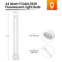 Lumenivo Ft24Dl/835 Replacement Bulb For Ottlite Truecolor Olt-24W 24 Watt T5 Fluorescent Light Bulb - 2G11 4 Pin Base - 3500K Standard White - Overall Length 13.1 Inches - 1 Pack