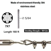 String Lights Hanging Kit For Outdoor, Heavy-Duty Turnbuckle Pad Eye Wire Rope Clamp. Newpow Well-Made 304 Stainless Steel Suspension Kit With Great Durability And Rust Resistance - Easy To Install